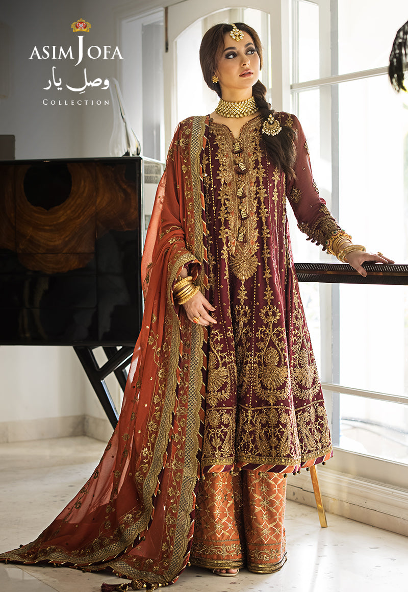 Buy Now, AJVY- 02 - Vasl e yar - Formals 2023 - Asim Jofa - Wedding and Bridal Party Dresses - Shahana Collection UK - Asim Jofa in GCC - UAE fashion 