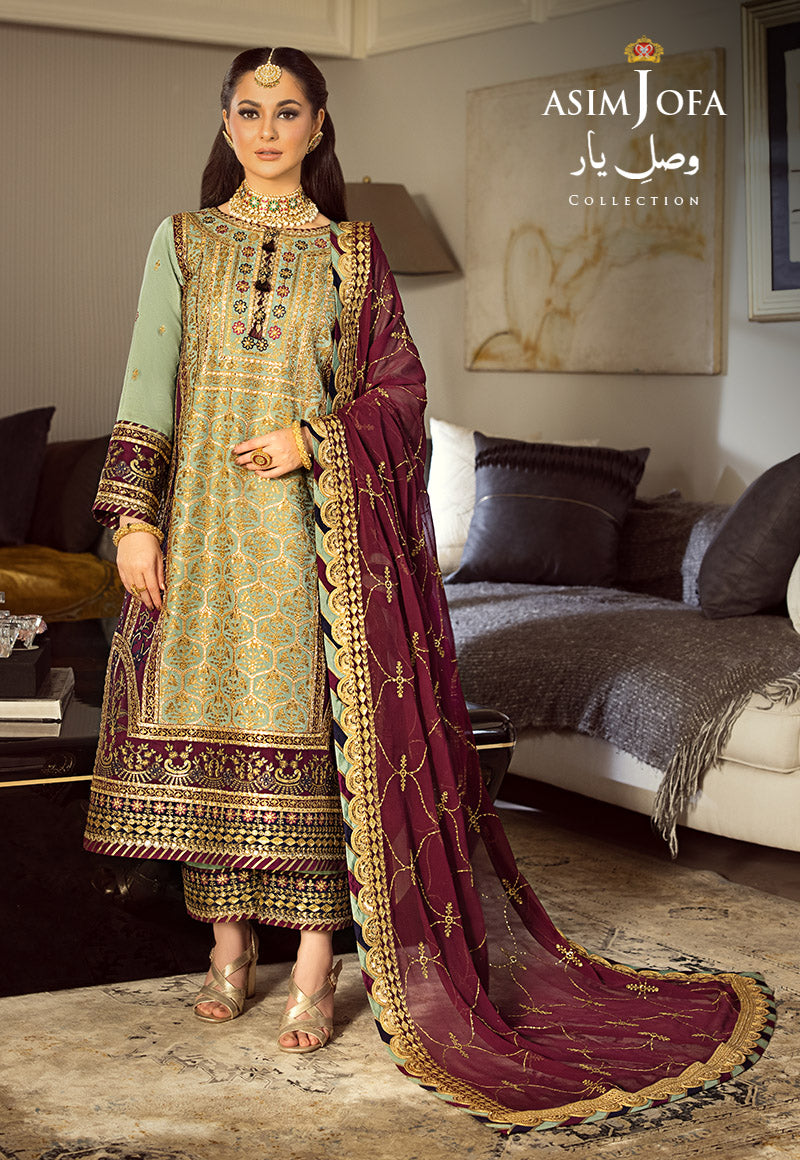 Buy Now, AJVY- 06 - Vasl e yar - Formals 2023 - Asim Jofa - Wedding and Bridal Party Dresses - Shahana Collection UK - Asim Jofa in GCC - UAE fashion 