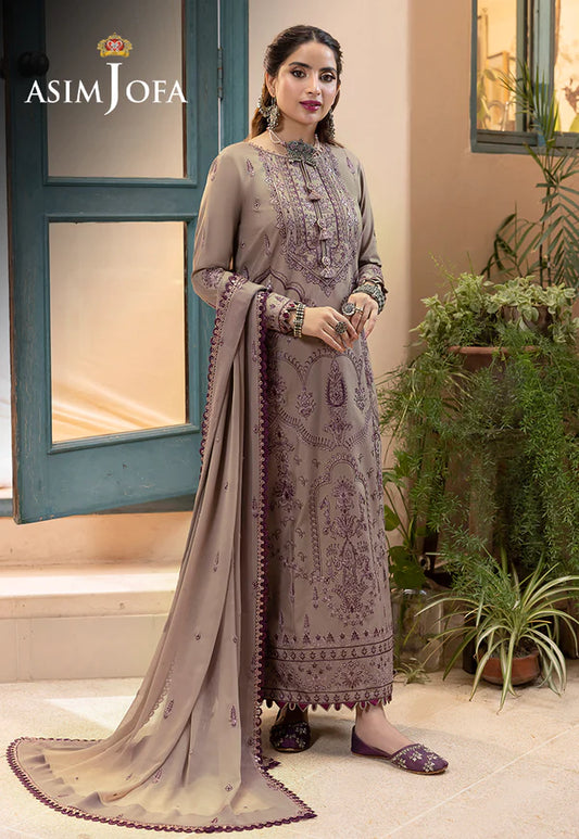 Buy Now- D#23 Silk Lawn - Shadow Work Collection 2023 - Shahana Collection UK - Asim Jofa - Wedding and Bridal party dresses 