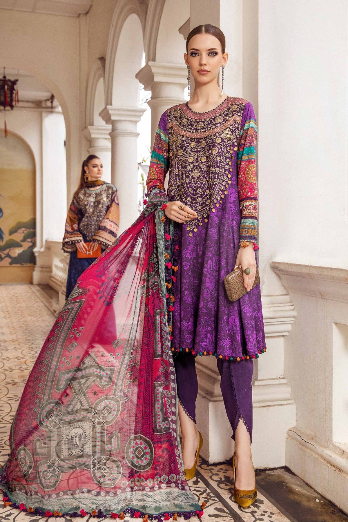 Buy Now - D#1 - M prints'23 - Shahana Collection UK - Wedding and Bridal Party Dresses - Winter 2023 - Cambric - Shahana Uk 