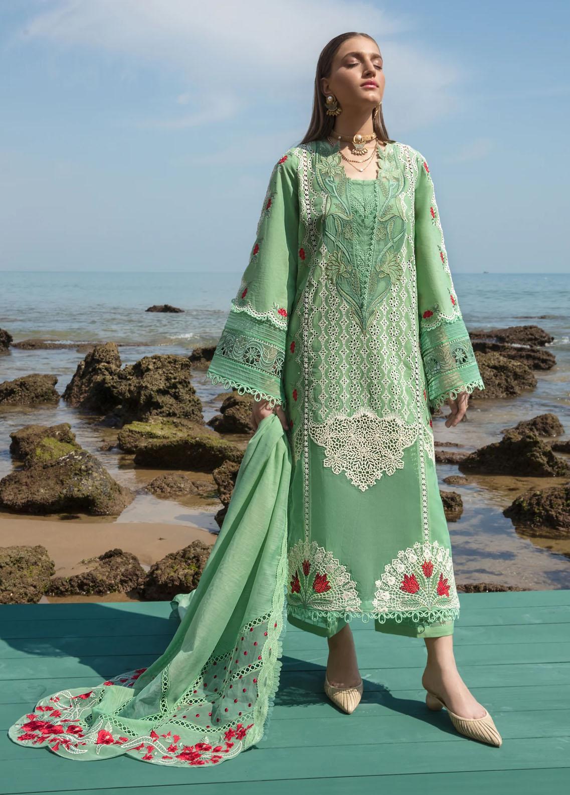 Buy Now, Spring Blooms - 3B - Crimson Luxury Lawn 2023 - Saira Shakira - Shahana Collection UK - Wedding and Bridal Party Dresses