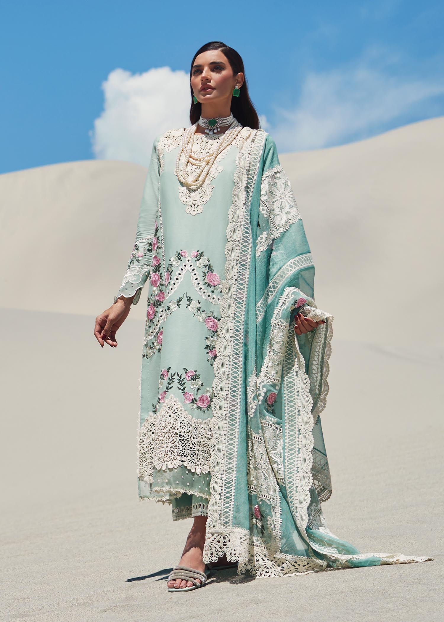 Shop Now, Chikkankari Affair D3B - Luxe Lawn by Saira Shakira 2023 - Crimson - Shahana Collection UK - Wedding and Bridal Party Dresses - Eid Edit 2023