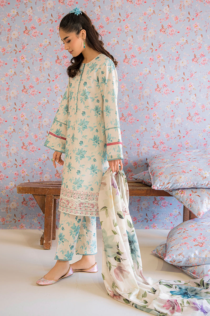 Buy Now - Blue Mist - Petals and Prints - Lawn Collection 2023 - Cross Stitch - Shahana Collection UK - Wedding and Bridal Party Dresses 