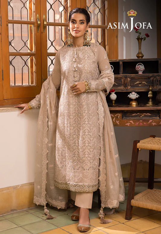 Buy Now- D#21 Silk Lawn - Shadow Work Collection 2023 - Shahana Collection UK - Asim Jofa - Wedding and Bridal party dresses