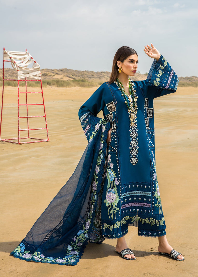 Buy Now, Bohemian Summer -7A - Crimson Luxury Lawn 2023 - Saira Shakira - Shahana Collection UK - Wedding and Bridal Party Dresses