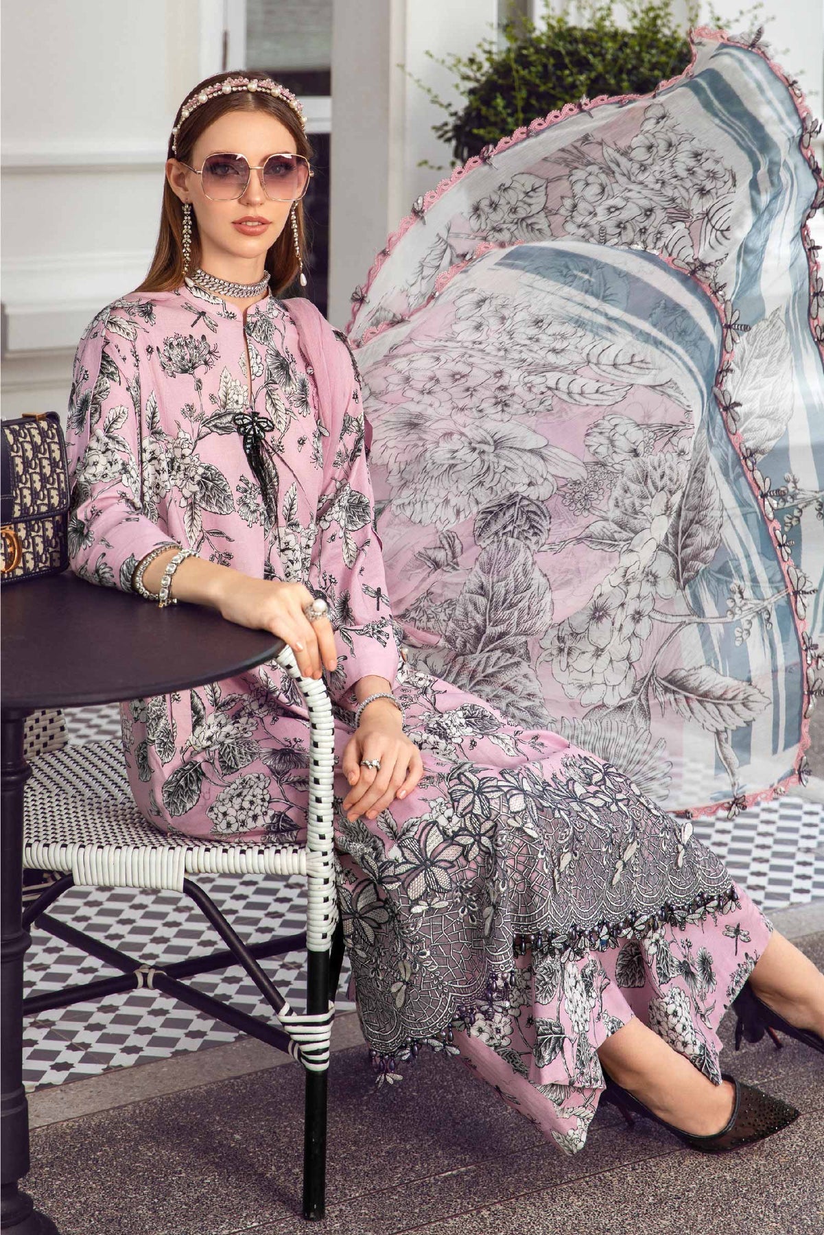 Buy Now - D#8A - M prints'23 - Shahana Collection UK - Wedding and Bridal Party Dresses - Winter 2023 - Cambric - Linen - Shahana Uk 