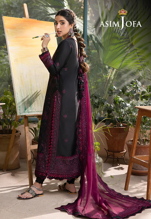 Buy Now- D#16 Silk Lawn - Shadow Work Collection 2023 - Shahana Collection UK - Asim Jofa - Wedding and Bridal party dresses 