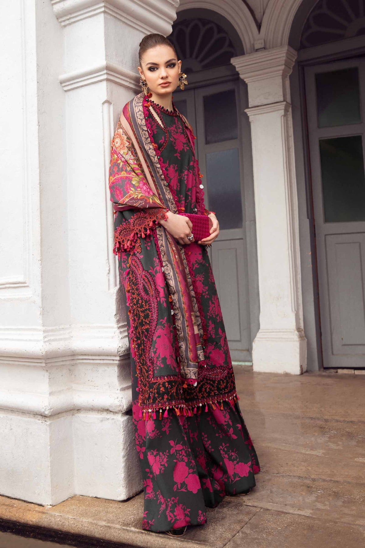 Buy Now - D#9B - M prints'23 - Shahana Collection UK - Wedding and Bridal Party Dresses - Winter 2023 - Cambric - Linen - Shahana Uk 