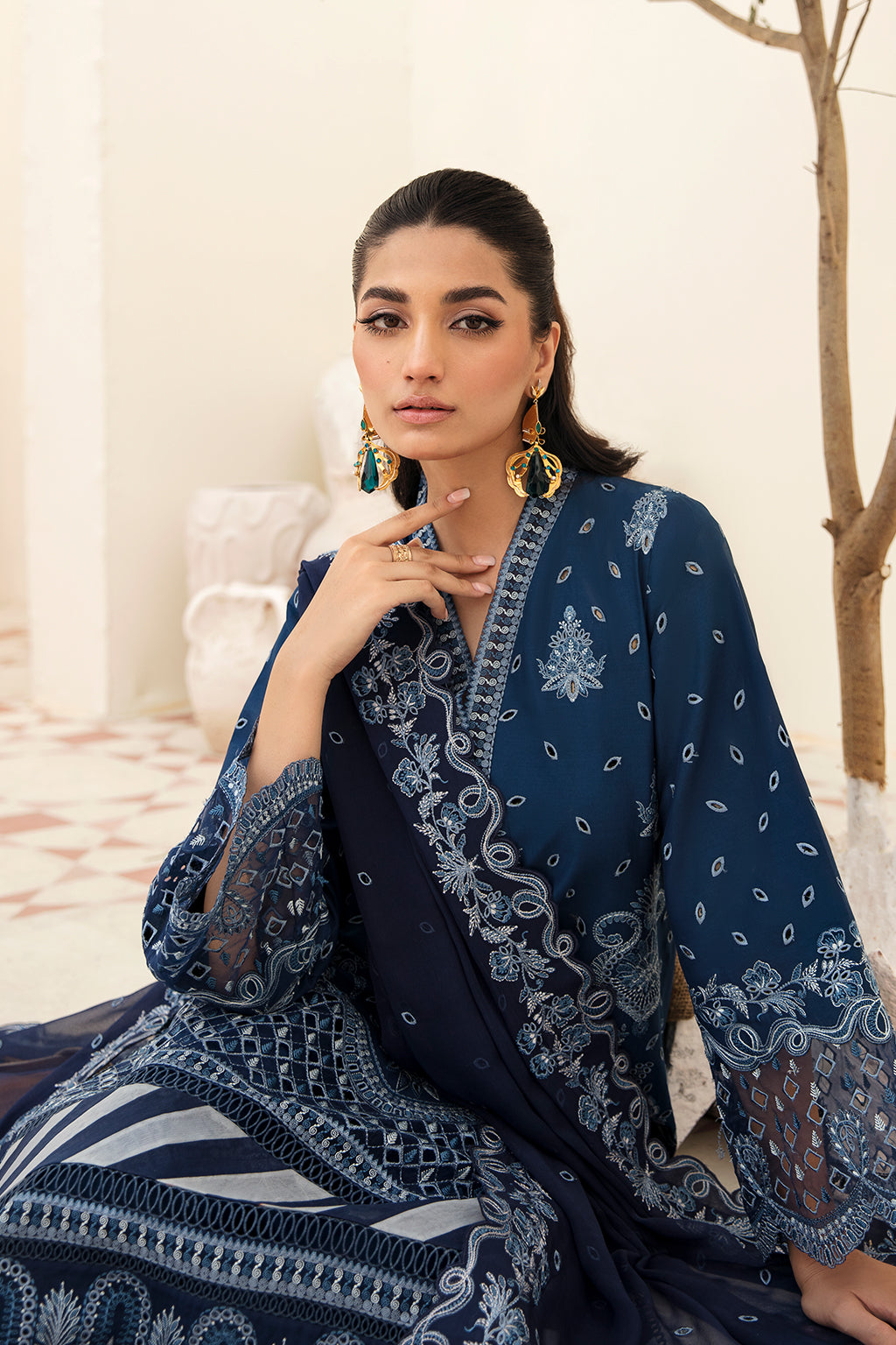 Shop Now, AZURE - Festive Chikankari Collection 2023 - Afrozeh - Shahana Collection UK - Wedding and Bridal Party Dresses - Edi Festive 2023