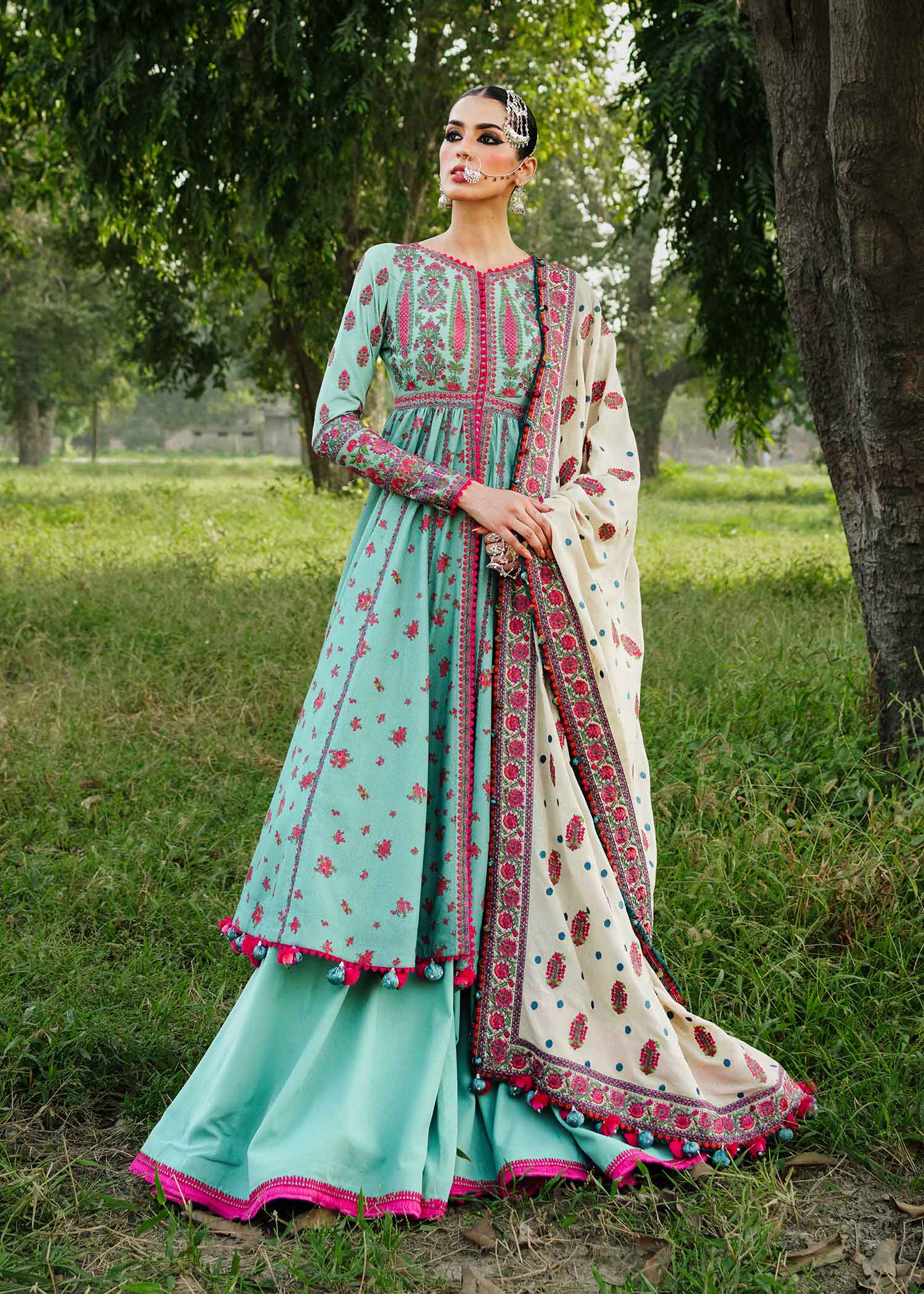 Buy Now, Ferozi - Karandi AW 2023 - Hussain Rehar - Fall Edition - Shahana Collection UK - Winter 2023 - Wedding and Bridal Party Dresses - Pakistani Designer Dresses in UK - Shahana UK 