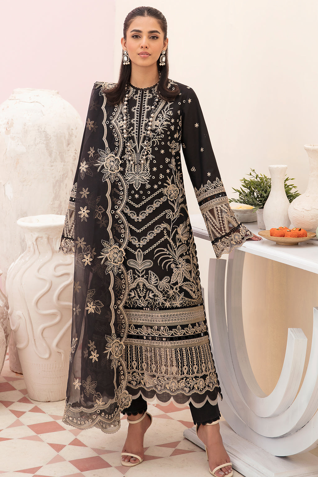 Shop Now, NOIR - Festive Chikankari Collection 2023 - Afrozeh - Shahana Collection UK - Wedding and Bridal Party Dresses - Edi Festive 2023