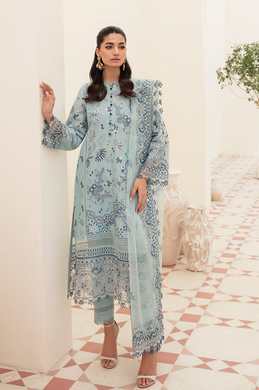 Shop Now, POWDER BLUE - Festive Chikankari Collection 2023 - Afrozeh - Shahana Collection UK - Wedding and Bridal Party Dresses - Edi Festive 2023