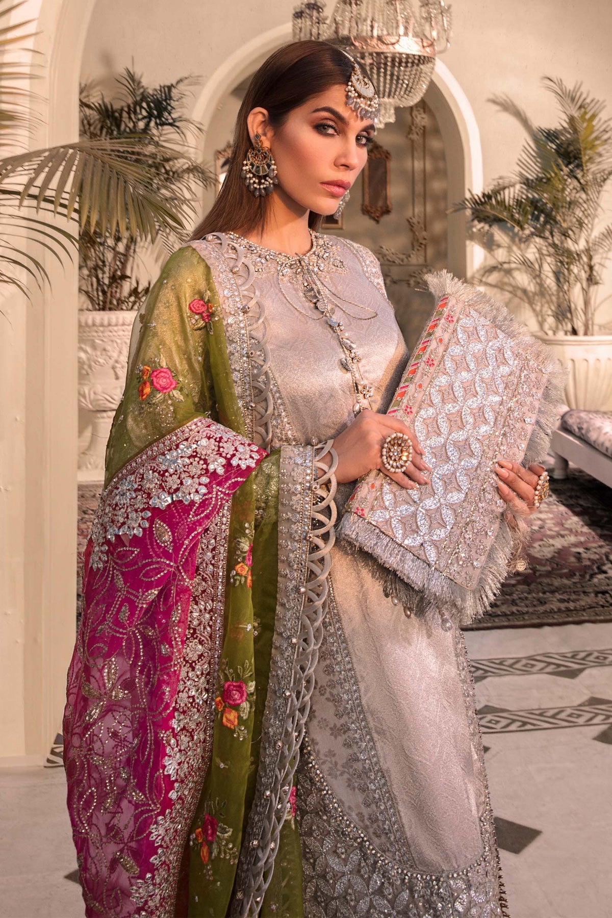 Silver BD-2601 - Maria.B - Mbroidered Chiffon Collection 2023 - Shahana Collection UK - Maria.B in UK