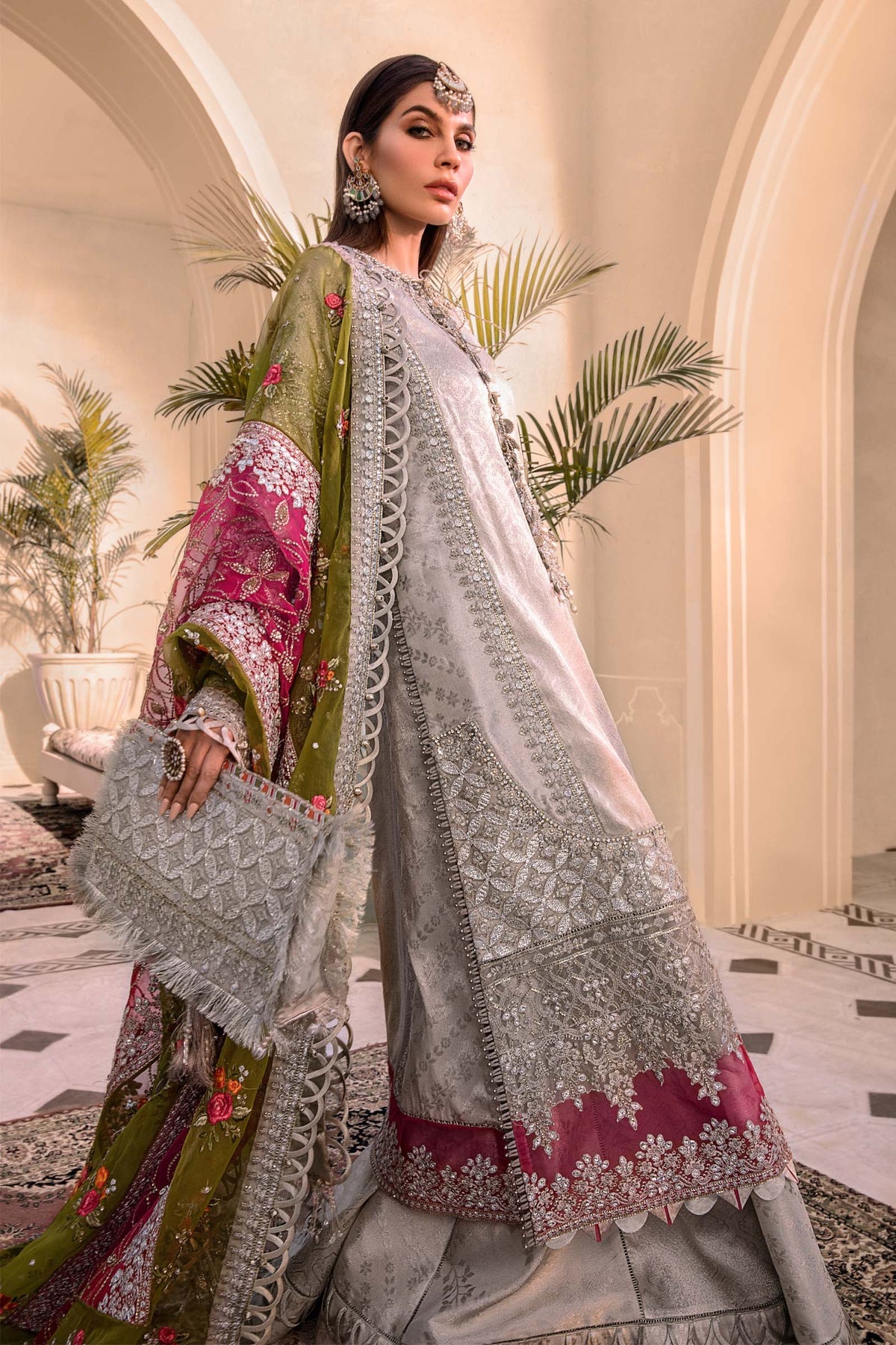 Silver BD-2601 - Maria.B - Mbroidered Chiffon Collection 2023 - Shahana Collection UK - Maria.B in UK