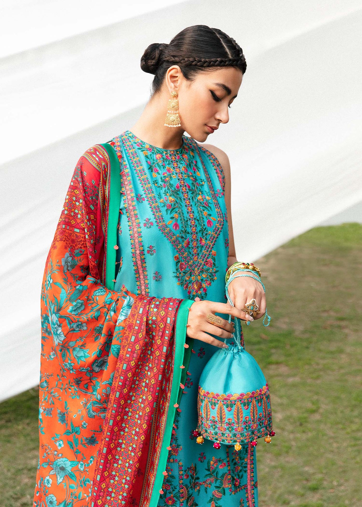 Buy Now, ZAIR - Masuam Lawn Collection'23 - Hussain Rehar - Pakistani Designer Clothes - Bridal and Party Dresses - Shahana Collection UK 