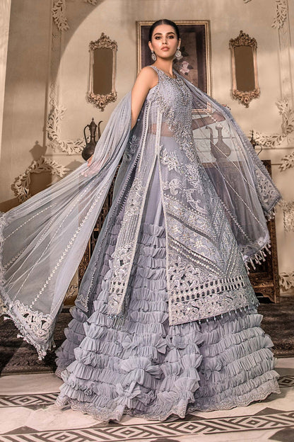 Ice Blue BD-2603 - Maria.B - Mbroidered Chiffon Collection 2023 - Shahana Collection UK - Maria.B in UK 