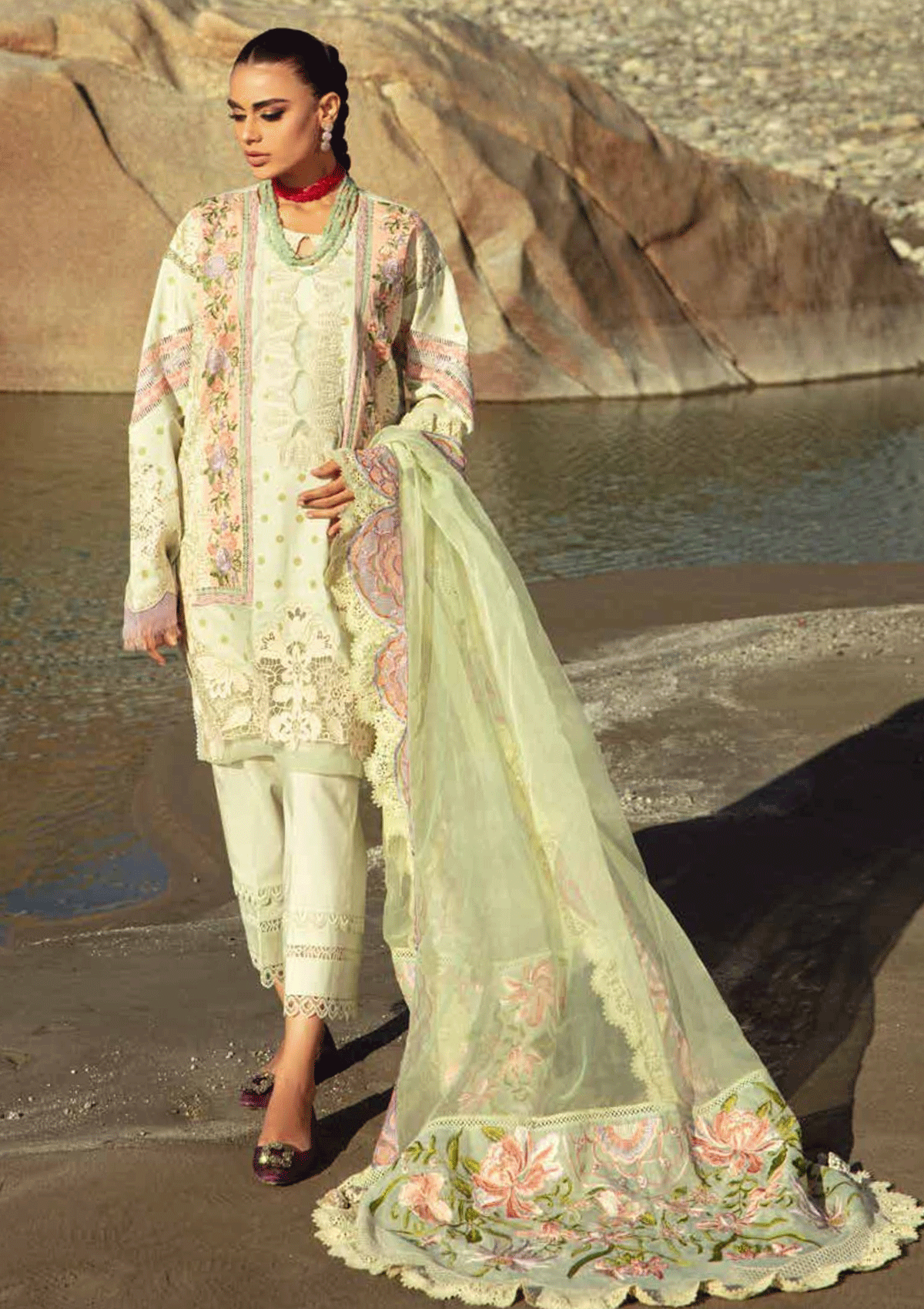 Shop Now, Mint - Luxury Lawn 2023 - Vol.2 - Maryam Hussain - Shahana Collection UK - Wedding and Bridal Party Dresses