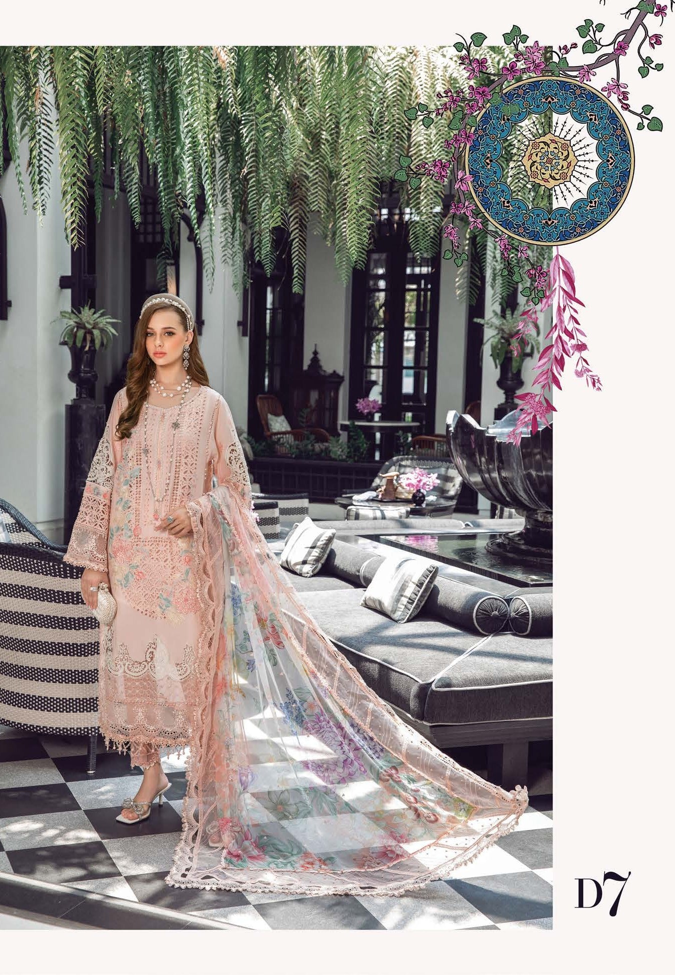 Mystic Blust - Maria. B Luxury Lawn Eid 2023 - Pakistani Designer Lawn - Wedding bridal and party dresses - Shahana Collection UK - Maria B in UK 