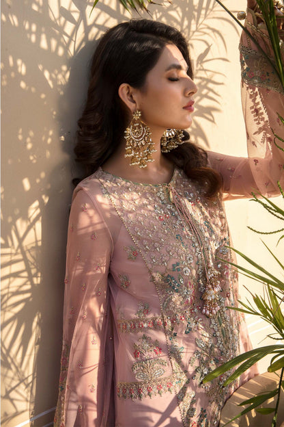  Ice Blue BD-2607 - Maria.B - Mbroidered Chiffon Collection 2023 - Shahana Collection UK - Maria.B in UK 