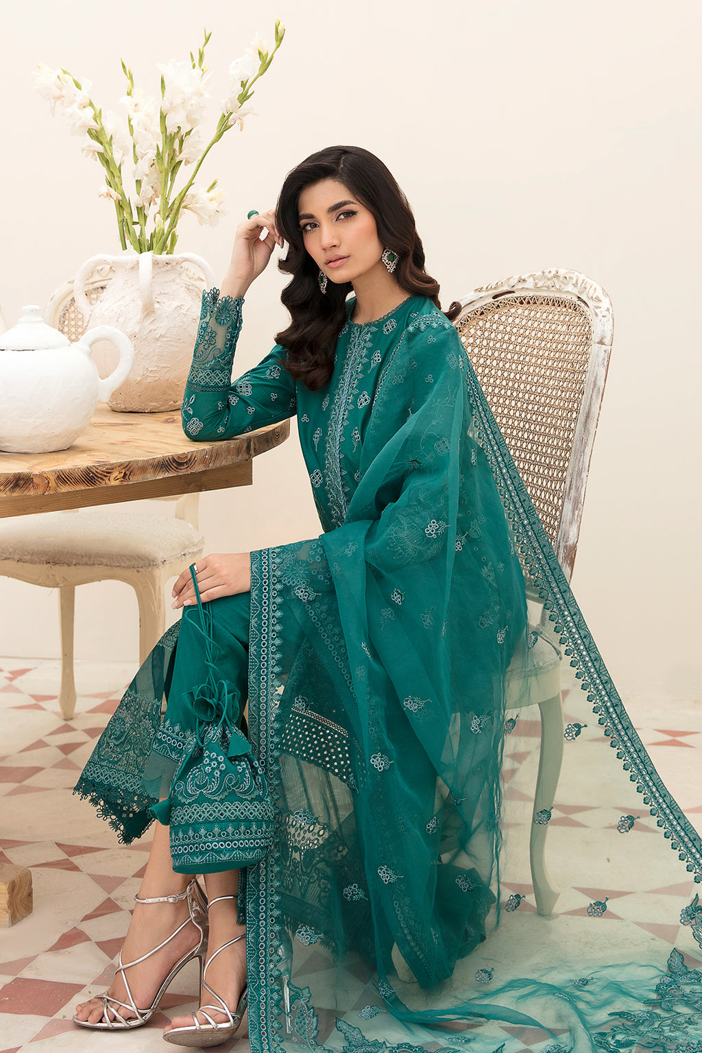 Shop Now, TIFFANY BLUE - Festive Chikankari Collection 2023 - Afrozeh - Shahana Collection UK - Wedding and Bridal Party Dresses - Edi Festive 2023