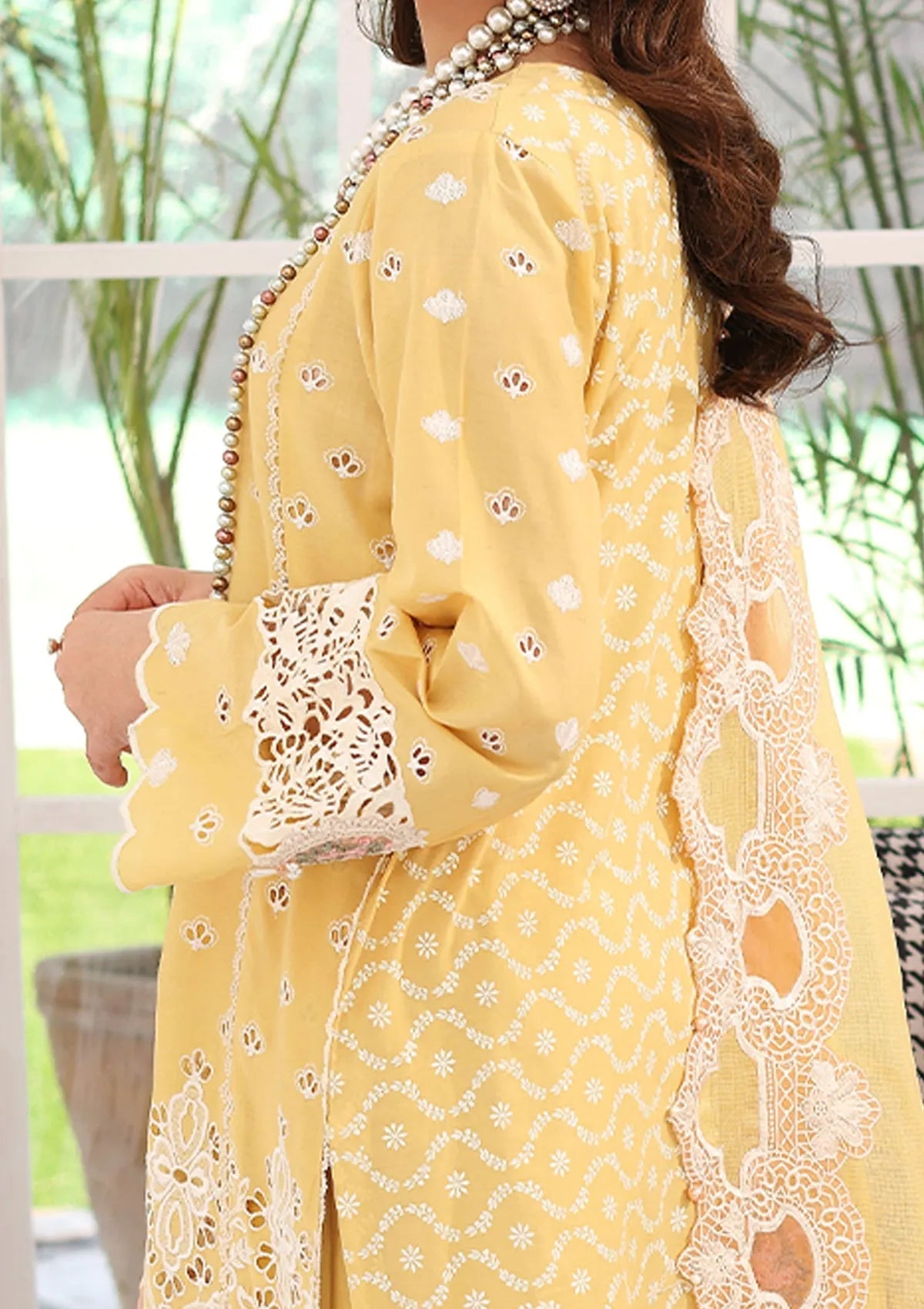 ELC- 03 A - Daffodil - Elaf Festive Chikankari 2023 - Shahana Collection UK - Eid 2023 - Elaf in UK 