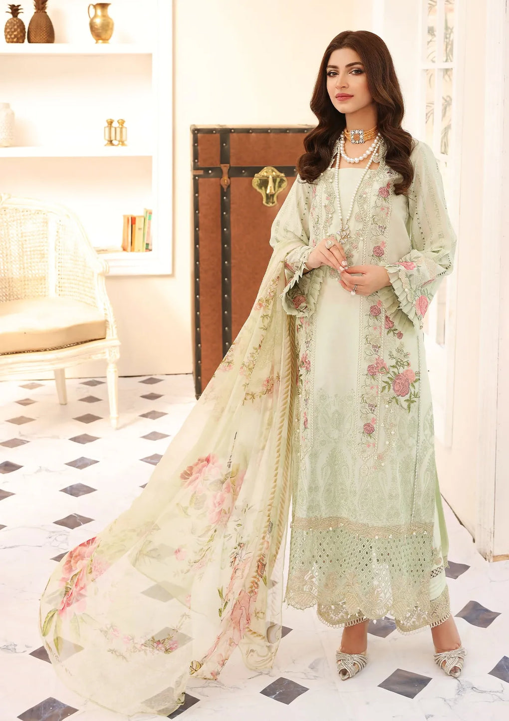 ELC-09 - Hope- Elaf Festive Chikankari 2023 - Shahana Collection UK - Eid 2023 - Elaf in UK 