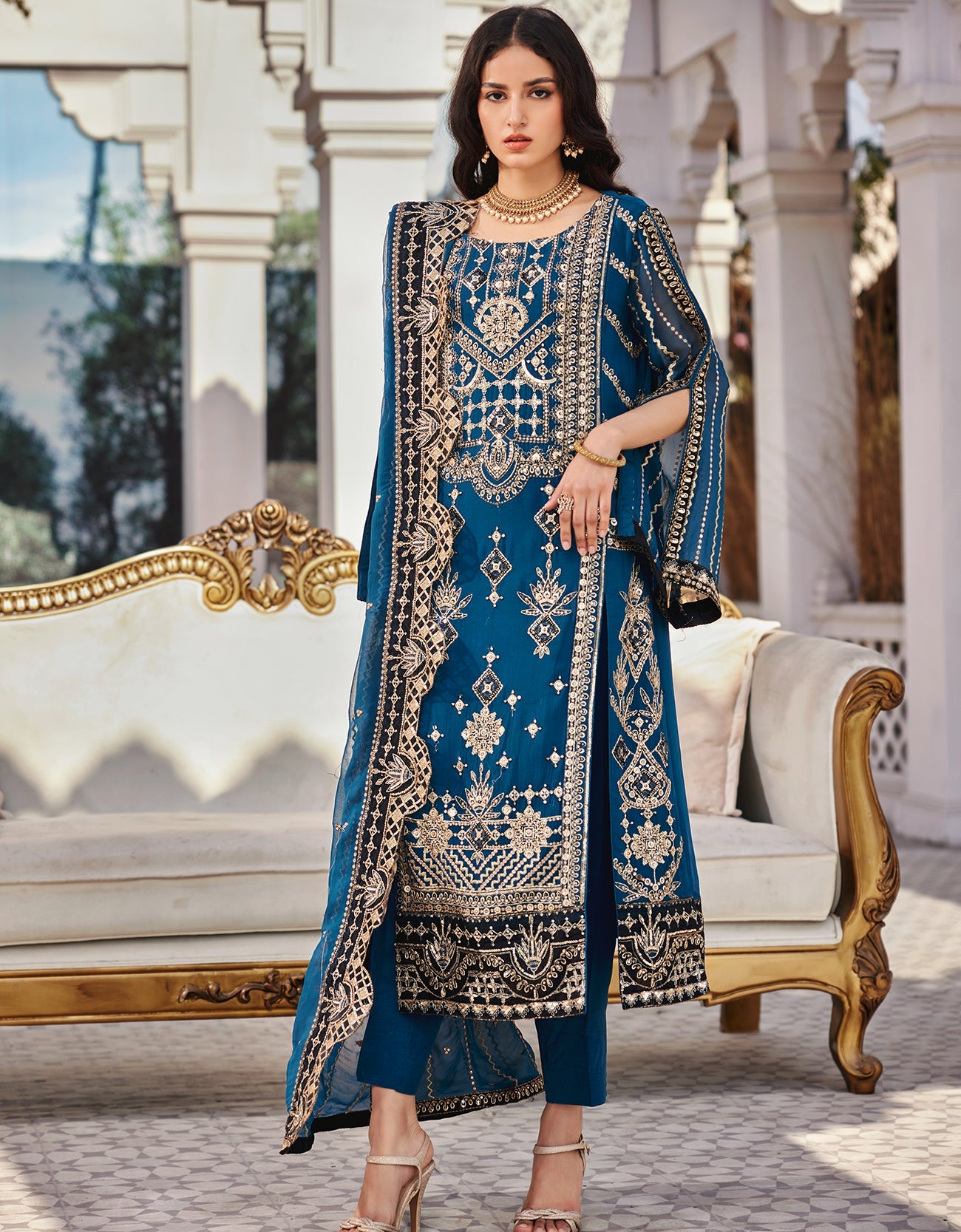 NF - 208 - Nafasat - Edit 2 - Premium Chiffon by Emaan Adeel - Shahana Collection Uk