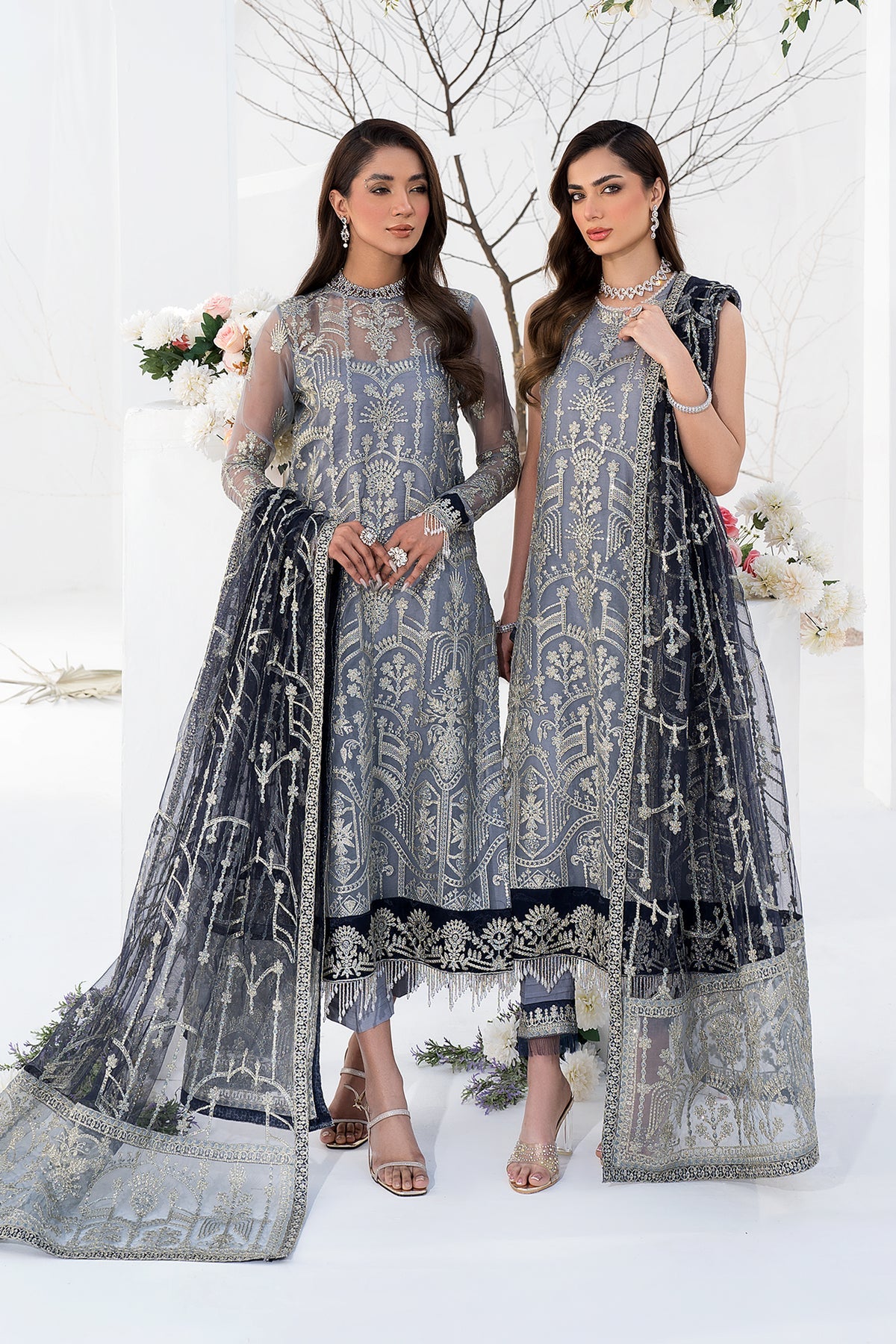 ZLC 05 - Ash Grey - La Celeste - Chiffon Collection 2023 - Zarif - Shahana Collection Uk