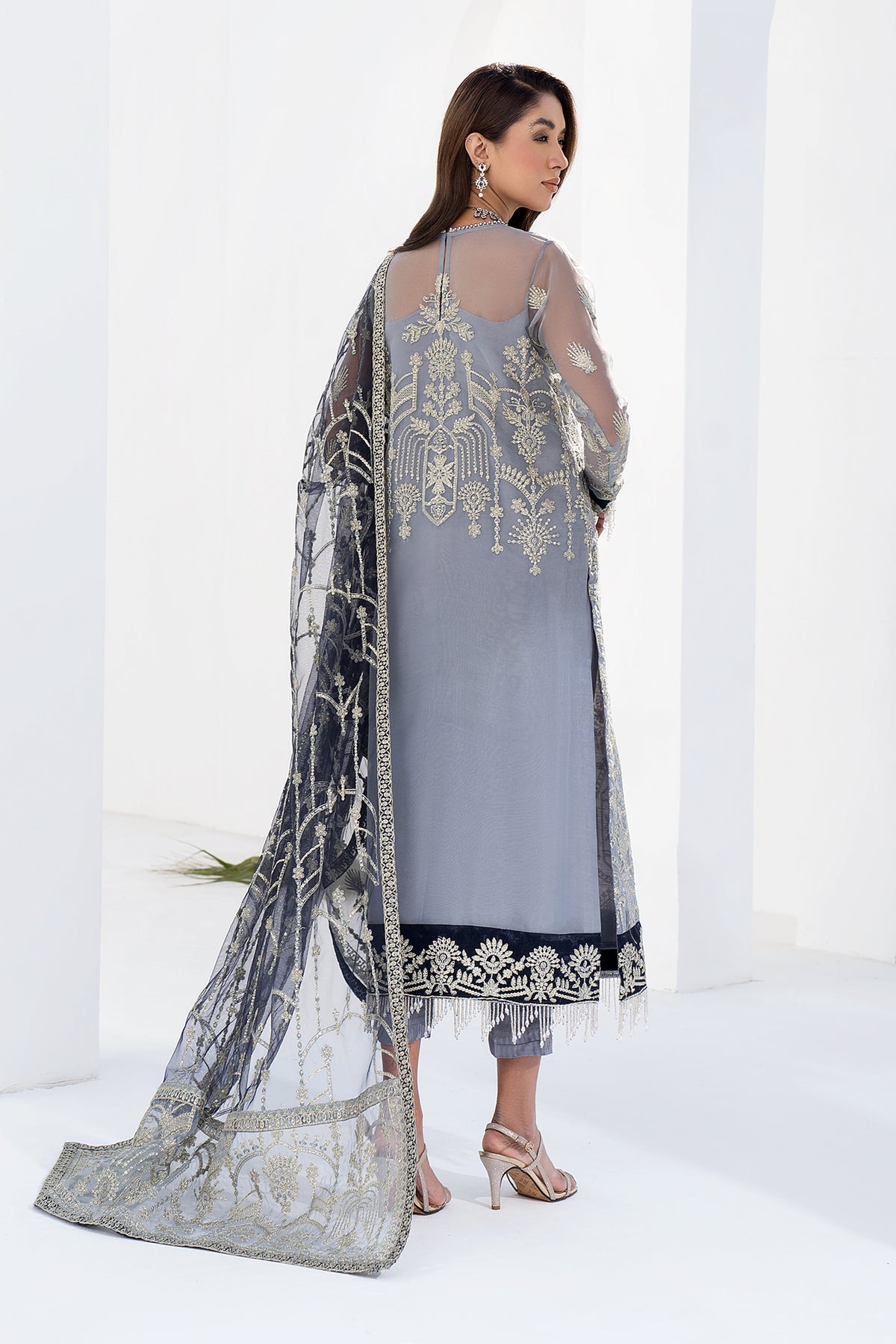 ZLC 05 - Ash Grey - La Celeste - Chiffon Collection 2023 - Zarif - Shahana Collection Uk