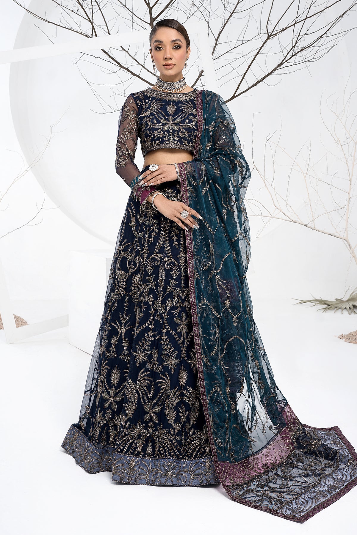 ZLC 01 - Blueberry - La Celeste - Chiffon Collection 2023 - Zarif - Shahana Collection Uk