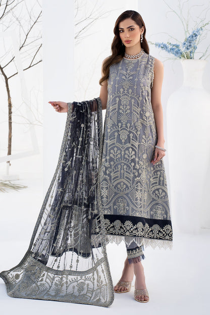 ZLC 05 - Ash Grey - La Celeste - Chiffon Collection 2023 - Zarif - Shahana Collection Uk