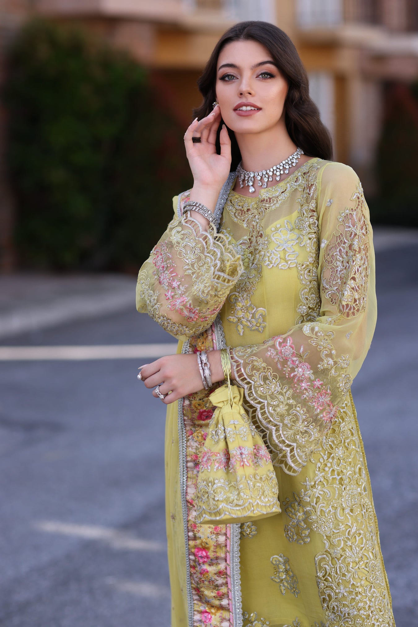 Buy Now, Minali - Noor Chiffons 2023 - Saadia Asad - Wedding and Bridal Party Dresses - Shahana UK - Pakistani Bridal Dresses in UK