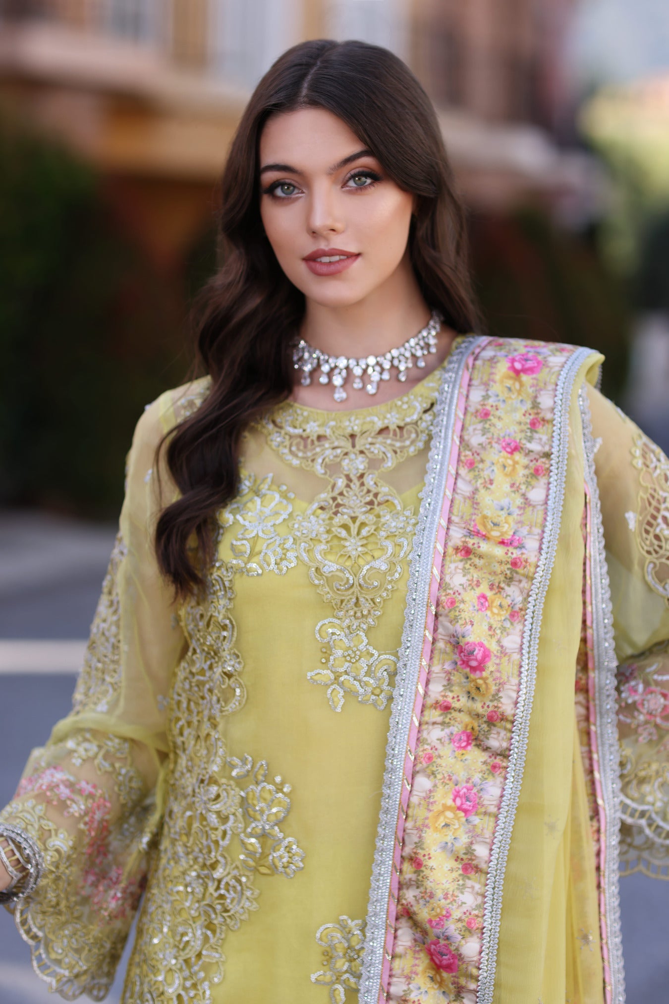 Buy Now, Minali - Noor Chiffons 2023 - Saadia Asad - Wedding and Bridal Party Dresses - Shahana UK - Pakistani Bridal Dresses in UK