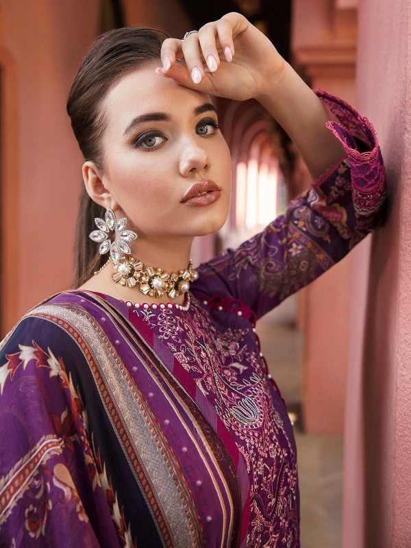 Aarish - D#1 - Digital Printed and Embroidered Lawn - Vol 1 - Gulaal SS'23 - Shahana Collection UK