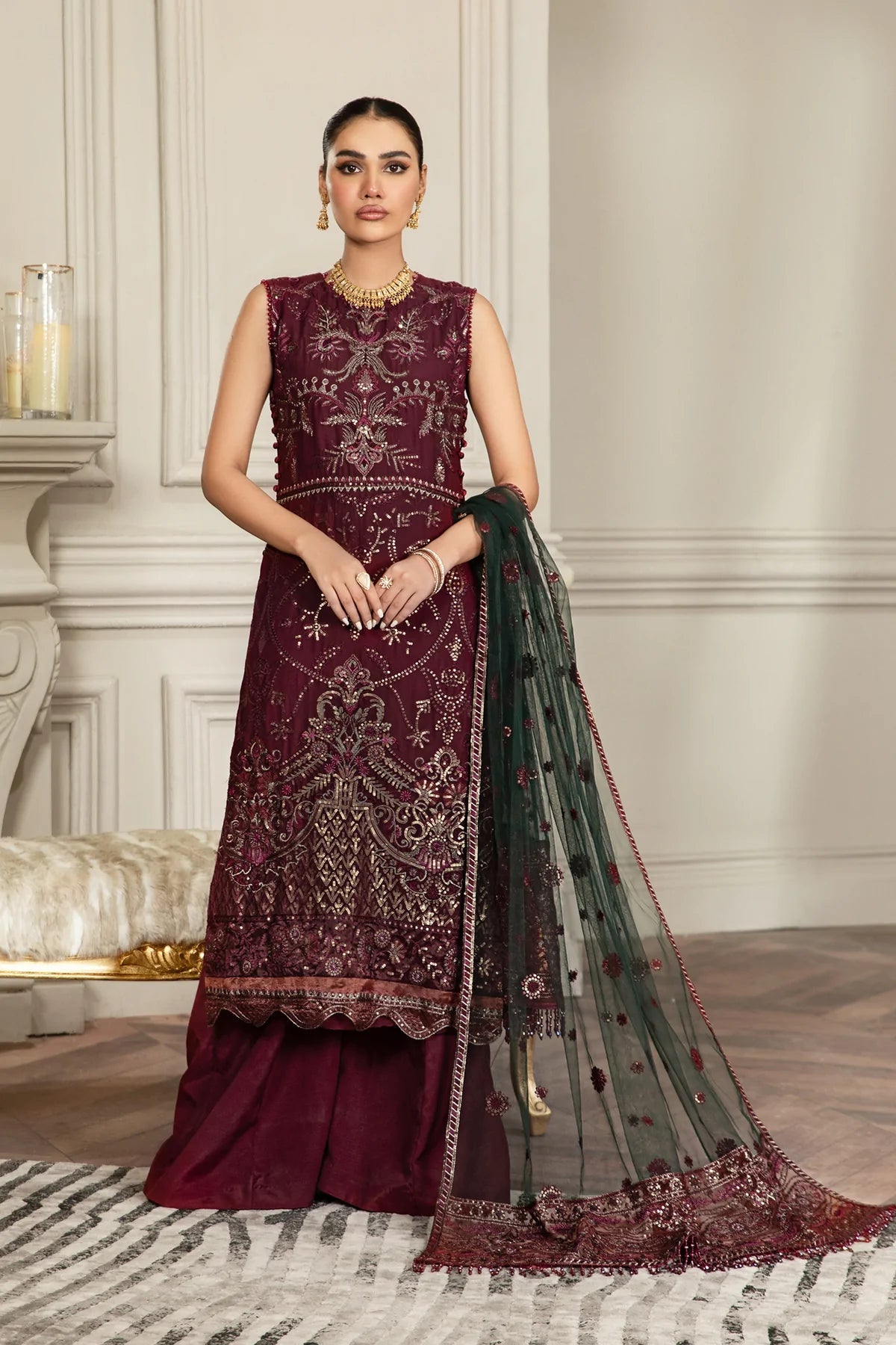 Berry Wood - Mehroze Luxury Formal by Zarif - Berry Wood - Mehroze Luxury Formal by Zarif - Shahana Collection