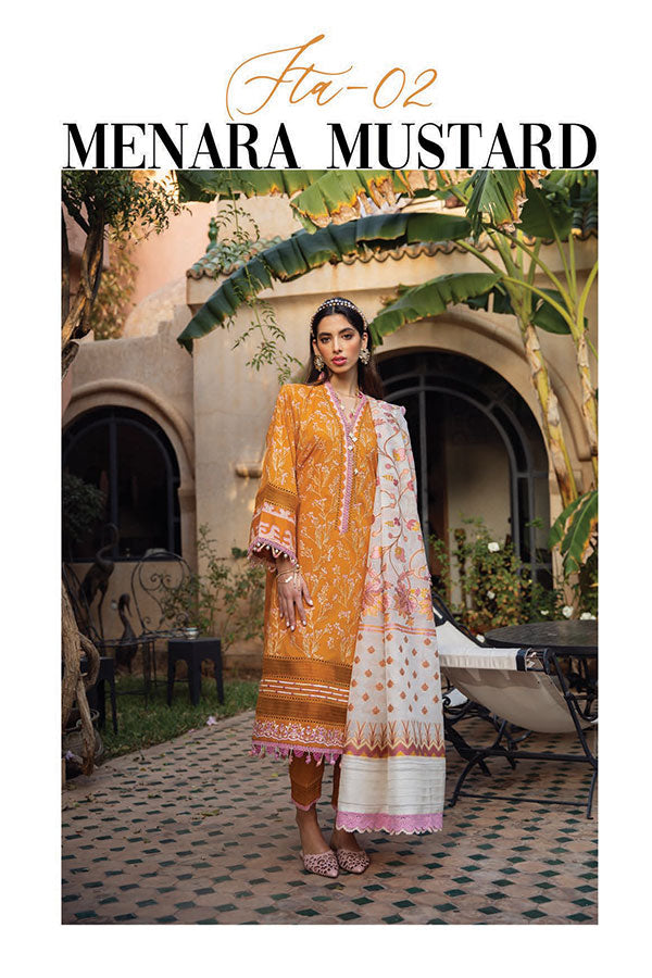 FTA - 02 - Menara Mustard - Kesh - Lawn Collection'23 - Farah Talib Aziz - Shahana Collection UK