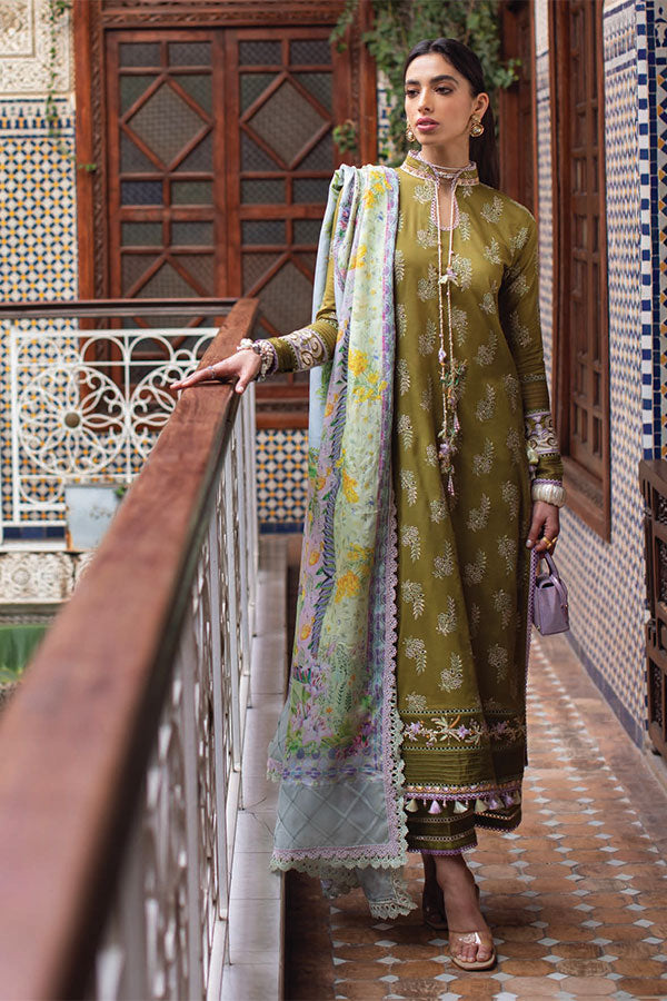 FTA - 09 - Asni Olive - Kesh - Lawn Collection'23 - Farah Talib Aziz - Shahana Collection UK