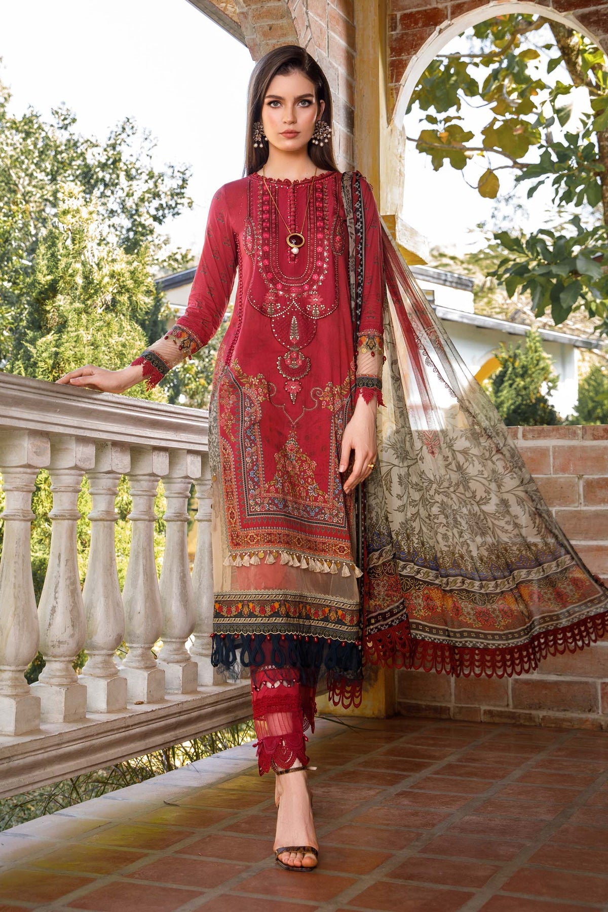 Maria. B - Mprints - Spring Summer 2023 - MPT - 12 B - Summer Lawn Collection - Pakistani Lawn Brands - Shahana Collection Uk