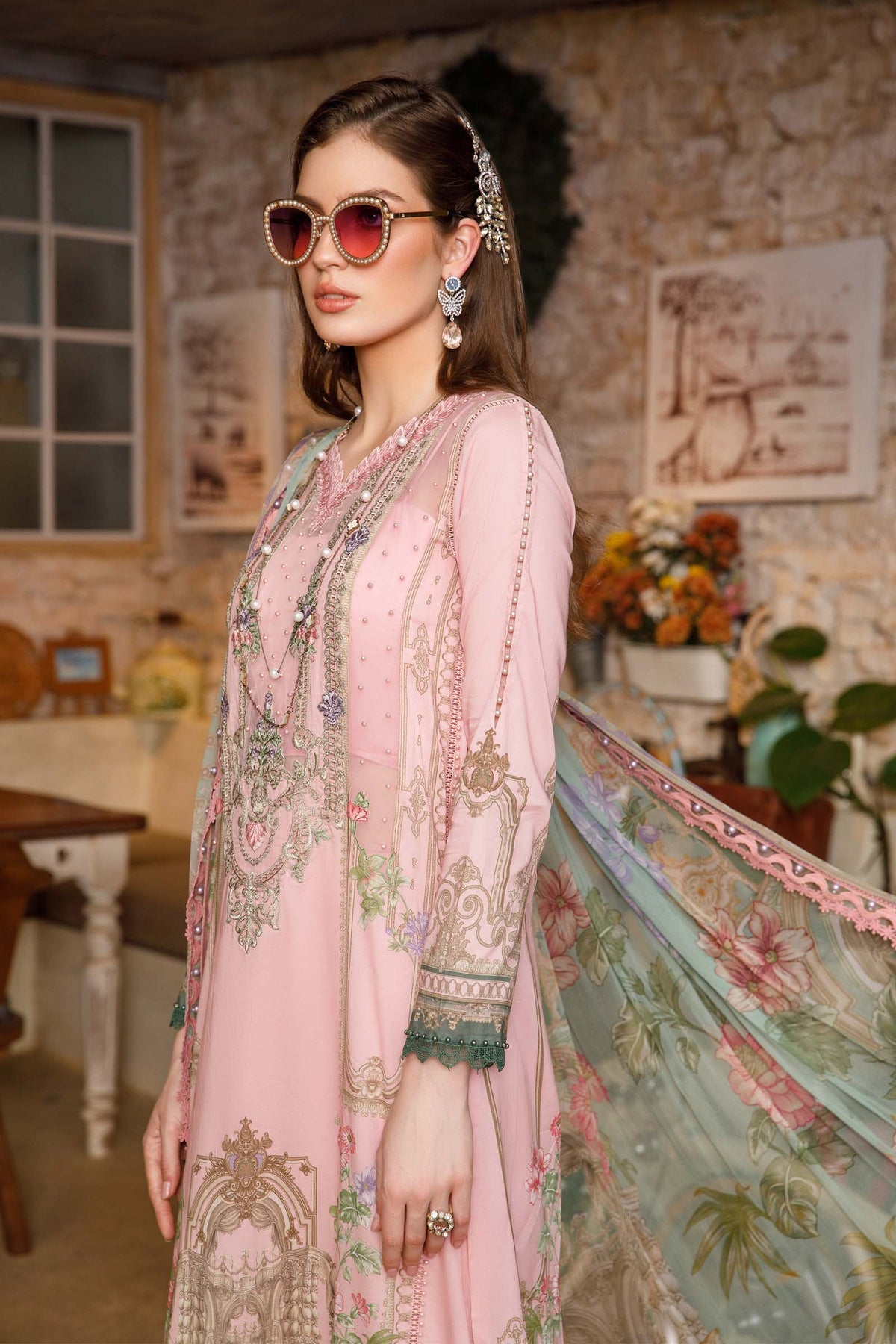 Maria. B - Mprints - Spring Summer 2023 - MPT - 13 A - Summer Lawn Collection - Pakistani Lawn Brands - Shahana Collection Uk