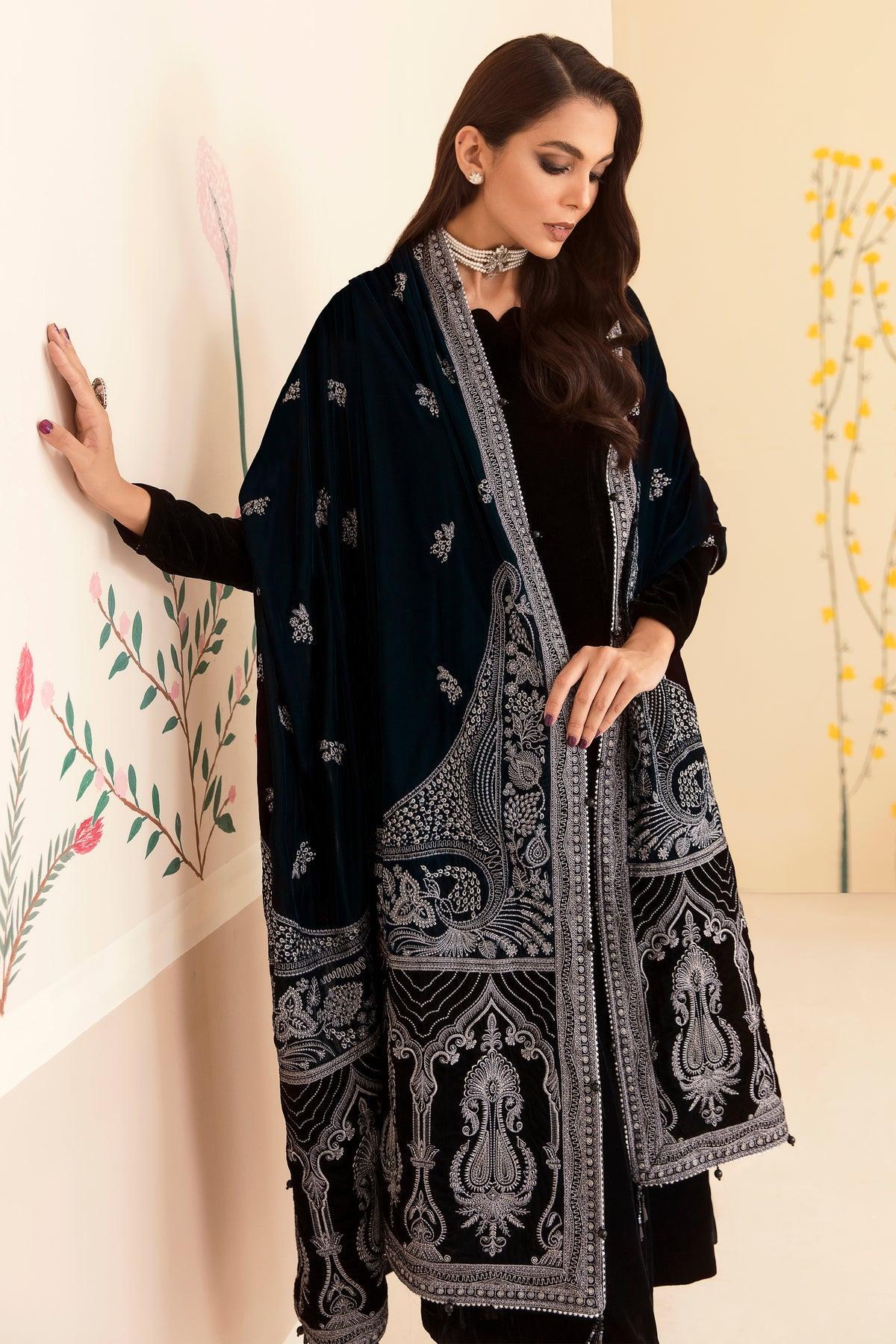 Diyar - Jazmin Velvet Shawls 2022 - Diyar - Jazmin Velvet Shawls 2022 - Shahana Collection