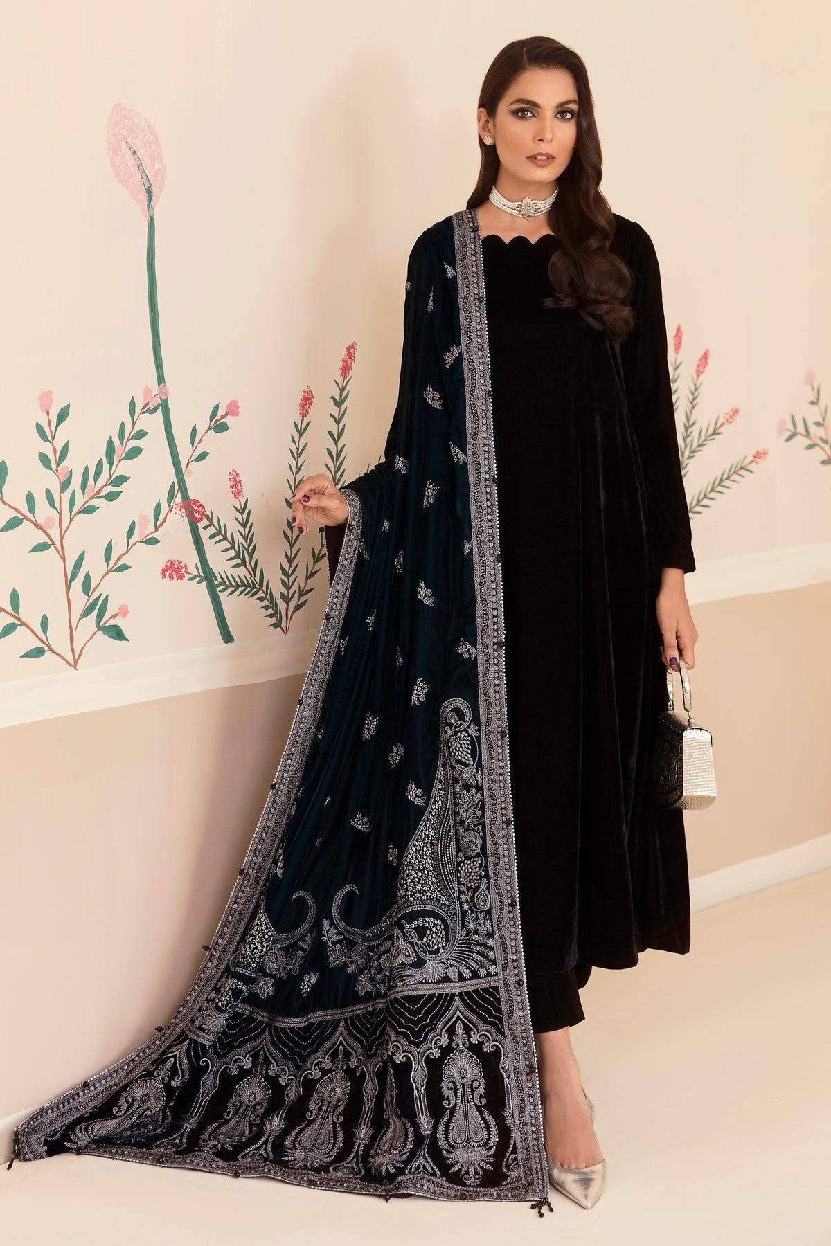 Diyar - Jazmin Velvet Shawls 2022 - Diyar - Jazmin Velvet Shawls 2022 - Shahana Collection